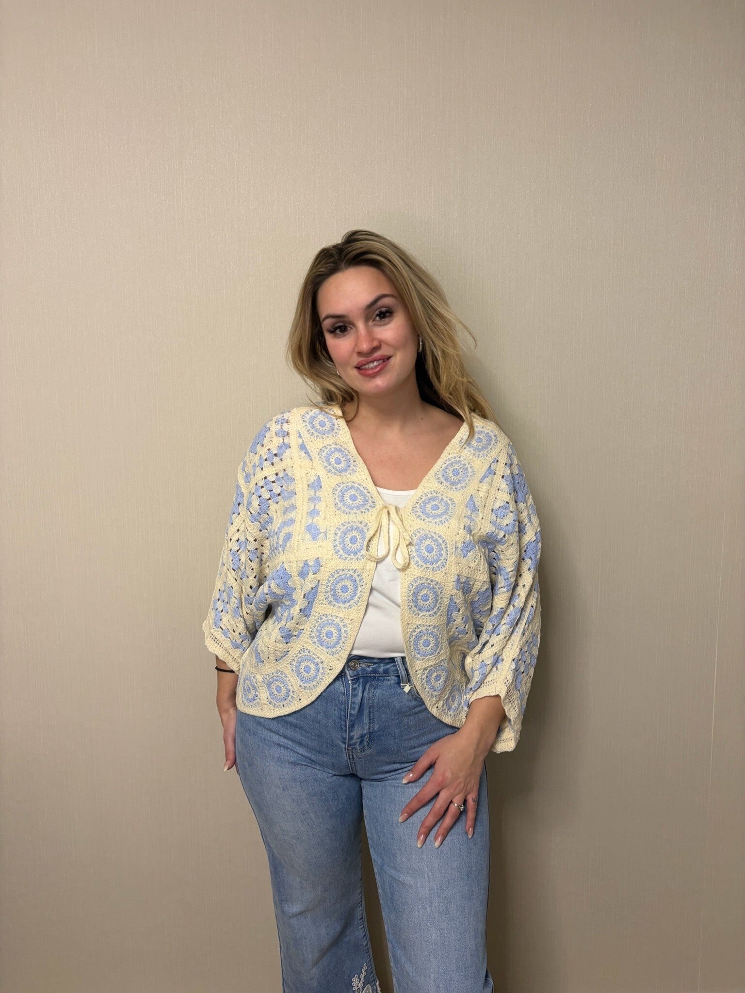 Blue blossom vest