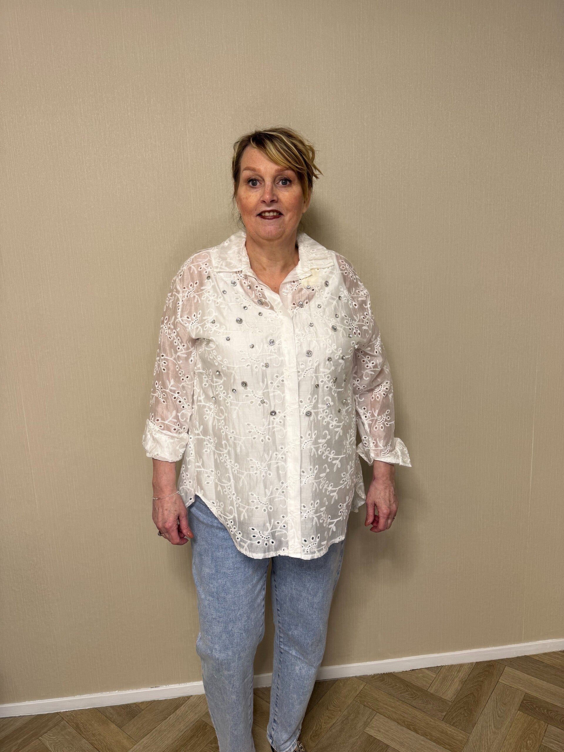 Diamond blouse wit