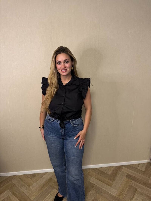 Top Ruffle zwart