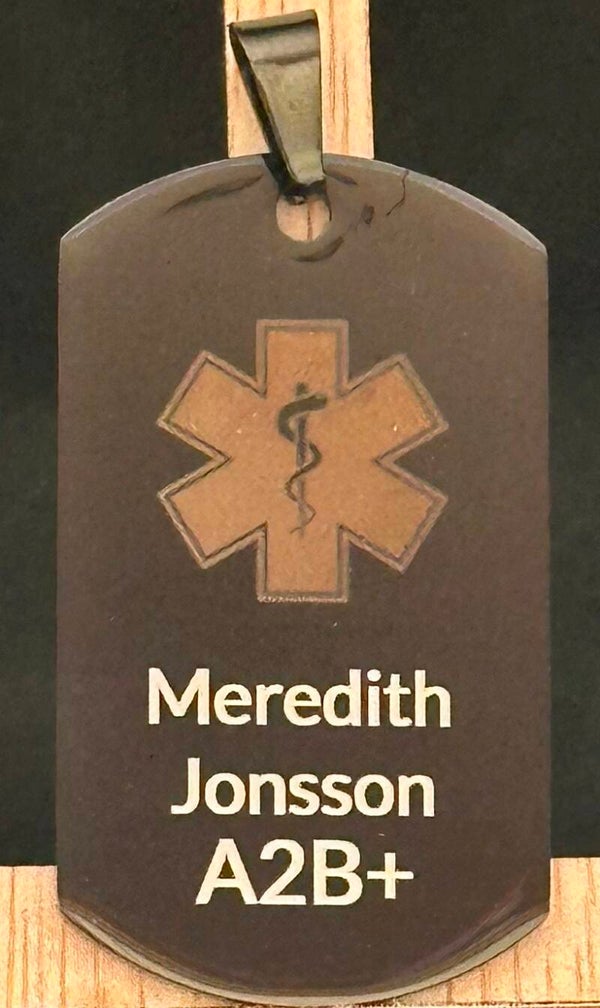 Medische identificatieplaatje (dogtag) – Veiligheid Altijd Bij Je