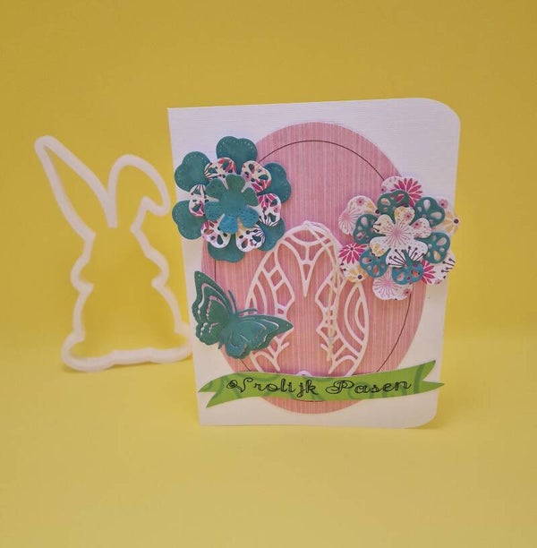 Paaskaart met bruikbaar ornament