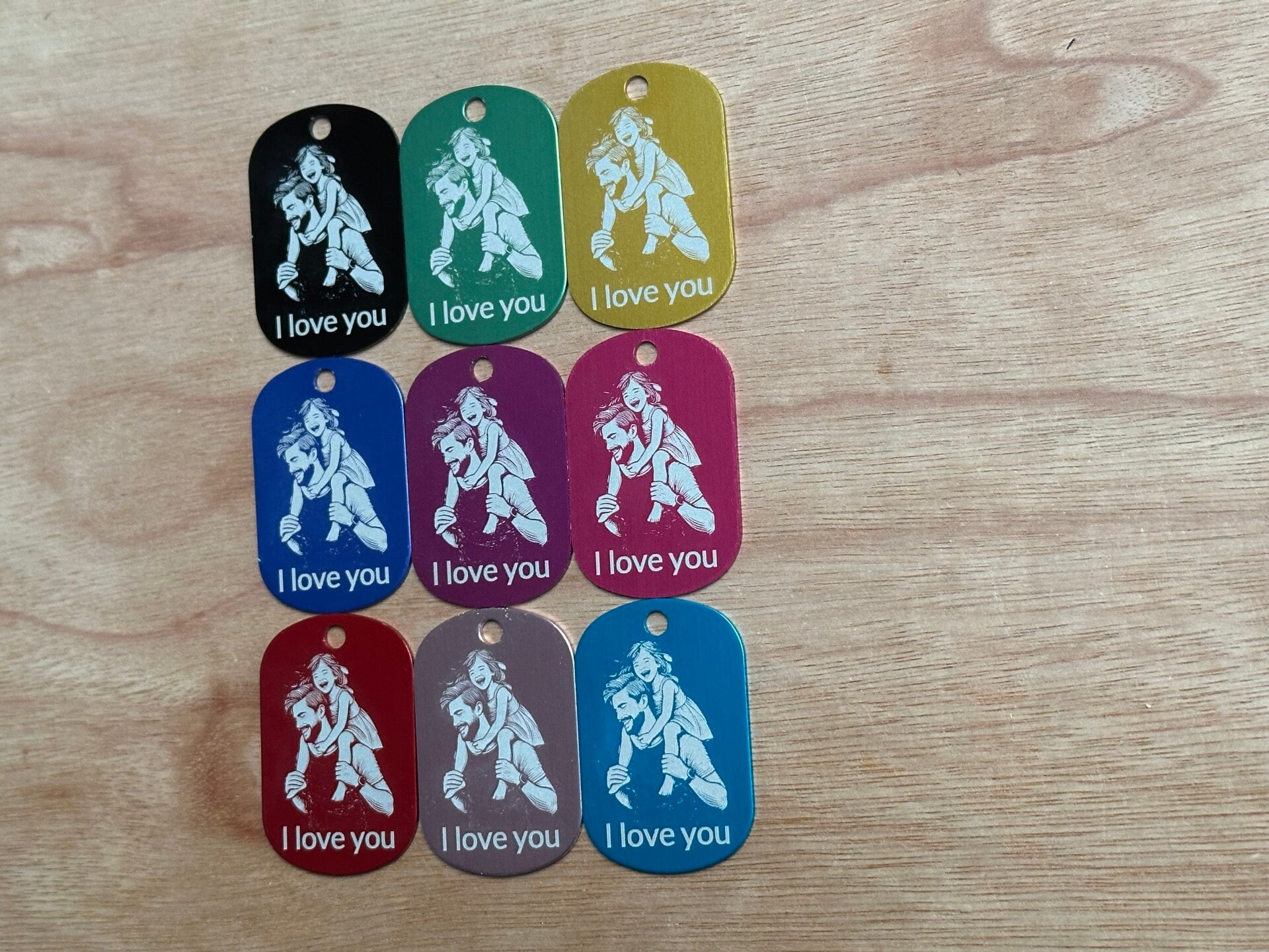 Gegraveerde, vader-dochter Sleutelhanger – Perfect Vaderdagcadeau!