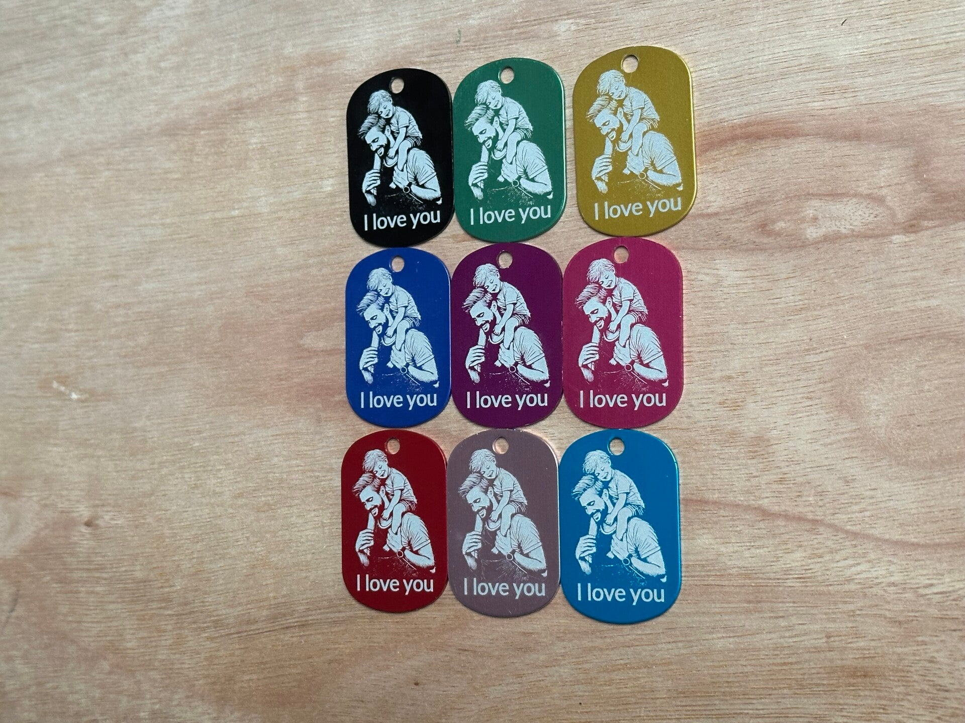 Gegraveerde, vader-zoon Sleutelhanger – Perfect Vaderdagcadeau!