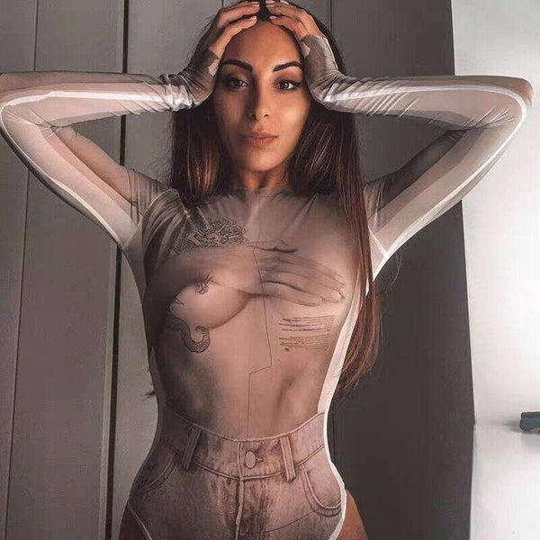 Long Sleeve Mesh Bodysuit