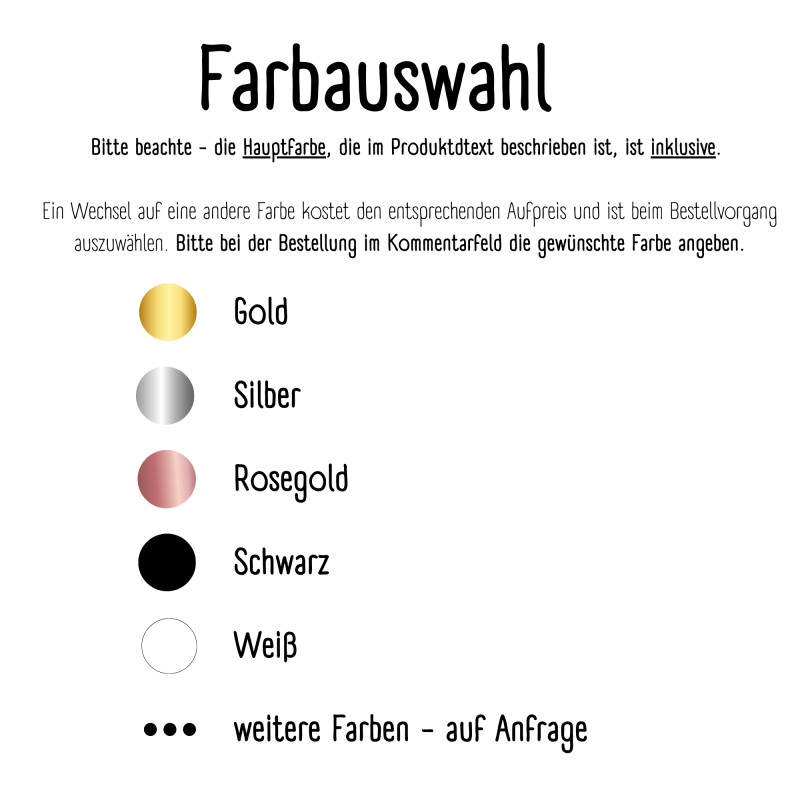 Willkommensspiegel Farbauswahl