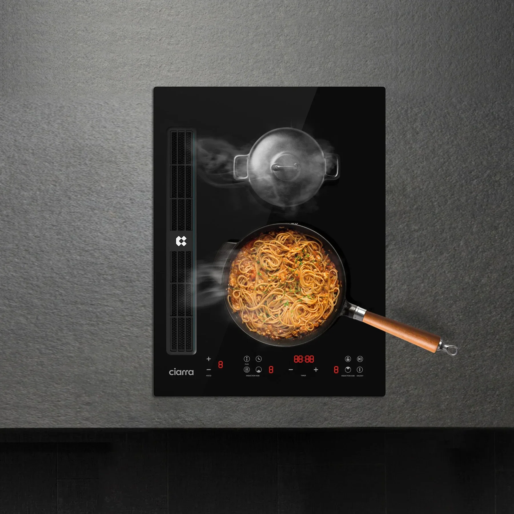 Ciarra ONE Plaque à Induction avec Hotte CBBEH392BF-OW