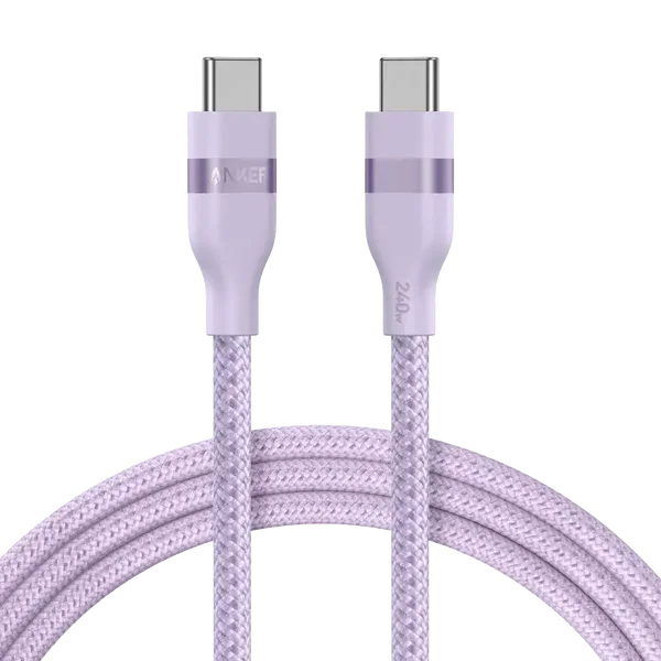 Câble Anker USB-C vers USB-C (240 W, upcyclé et tressé)