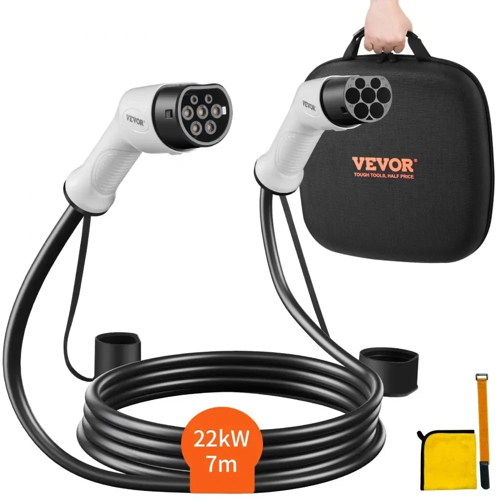 VEVOR Câble de Recharge EV de Type 2, 32 A, 22 kW, 7 m IP66