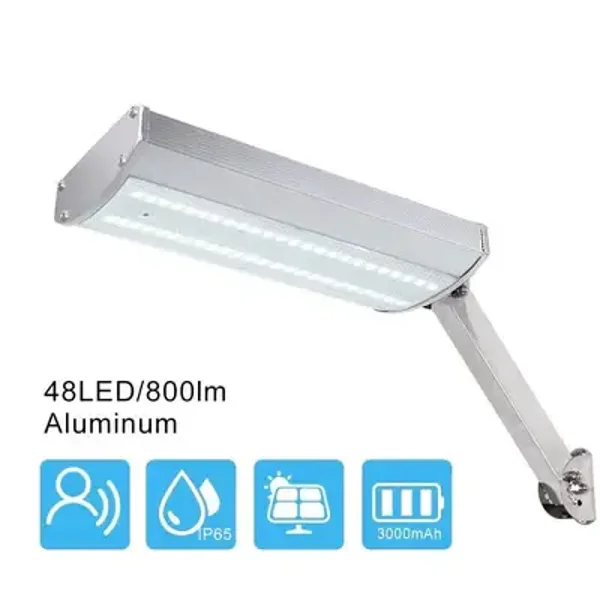 Lampadaire solaire Mini murale 800 Lumens en Alu  ✅Stock limité