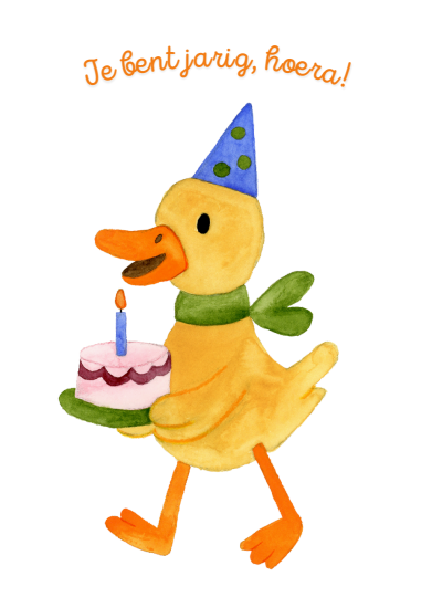 Kaart: Eendje met taart