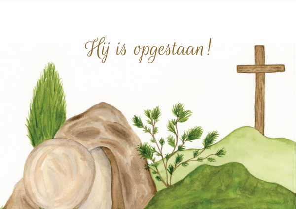 Kaartje: Hij is opgestaan!