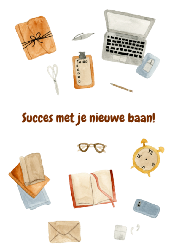 Kaart: Succes met je nieuwe baan!