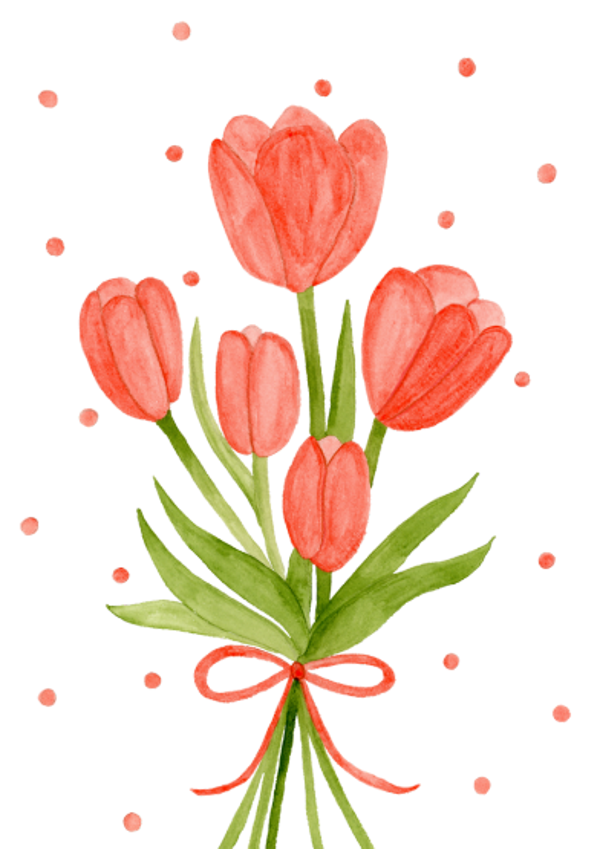 Kaart: Boeket met tulpen