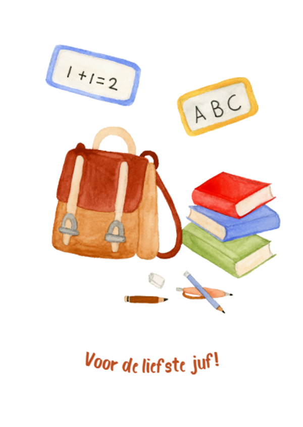 Kaart: Voor de liefste juf!