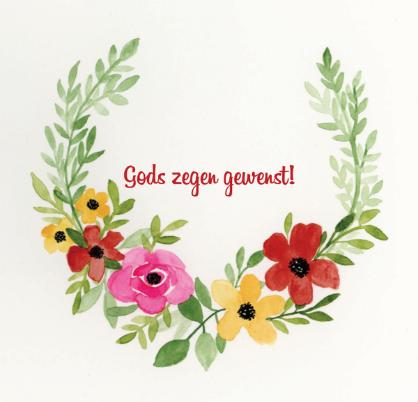 Kaartje: Gods zegen toegewenst