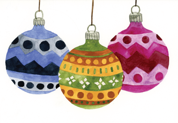 Kaartje: Kerstballen