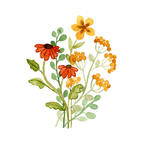 Sticker: Gele bloemen