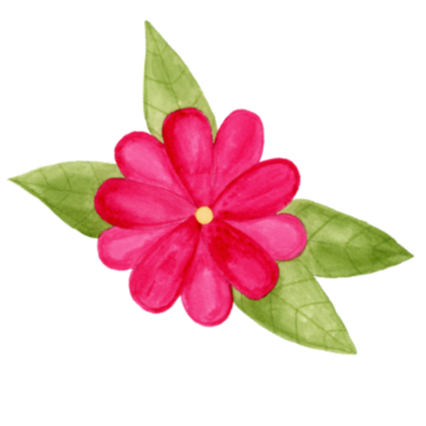 Sticker: Roze bloem