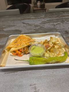 chicken fajita folded wrap w/  grilled green pepper