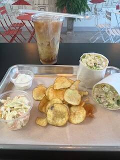 chicken ceasar wrap w/ home-made chips