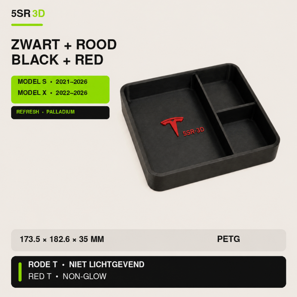 Middenconsole-organizer / Center Console Organizer – Tesla Model S Refresh (2021–2026) / Model X Refresh (2022–2026)