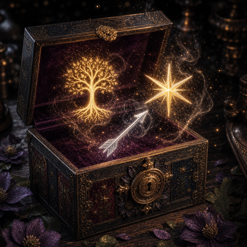 Les Boîtes d'Hellébore : des créations artisanales uniques renfermant des jeux inédits et des défis introspectifs.