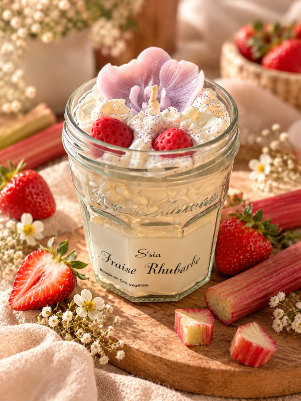 Bougie Fraise Rhubarbe