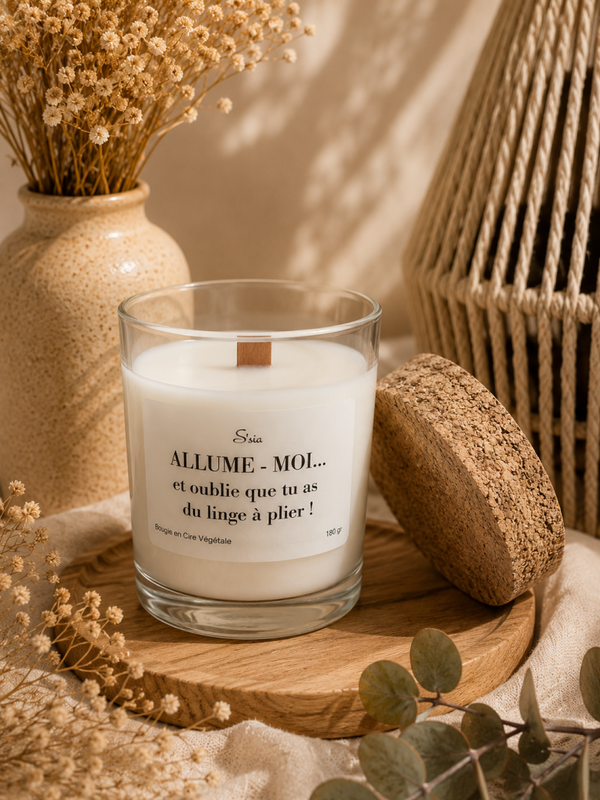Bougie Message "Allume-moi..." Pain d'épices