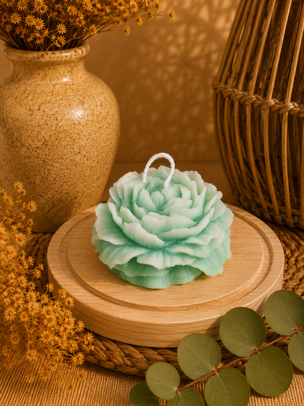Bougie Pivoine Vert d'eau