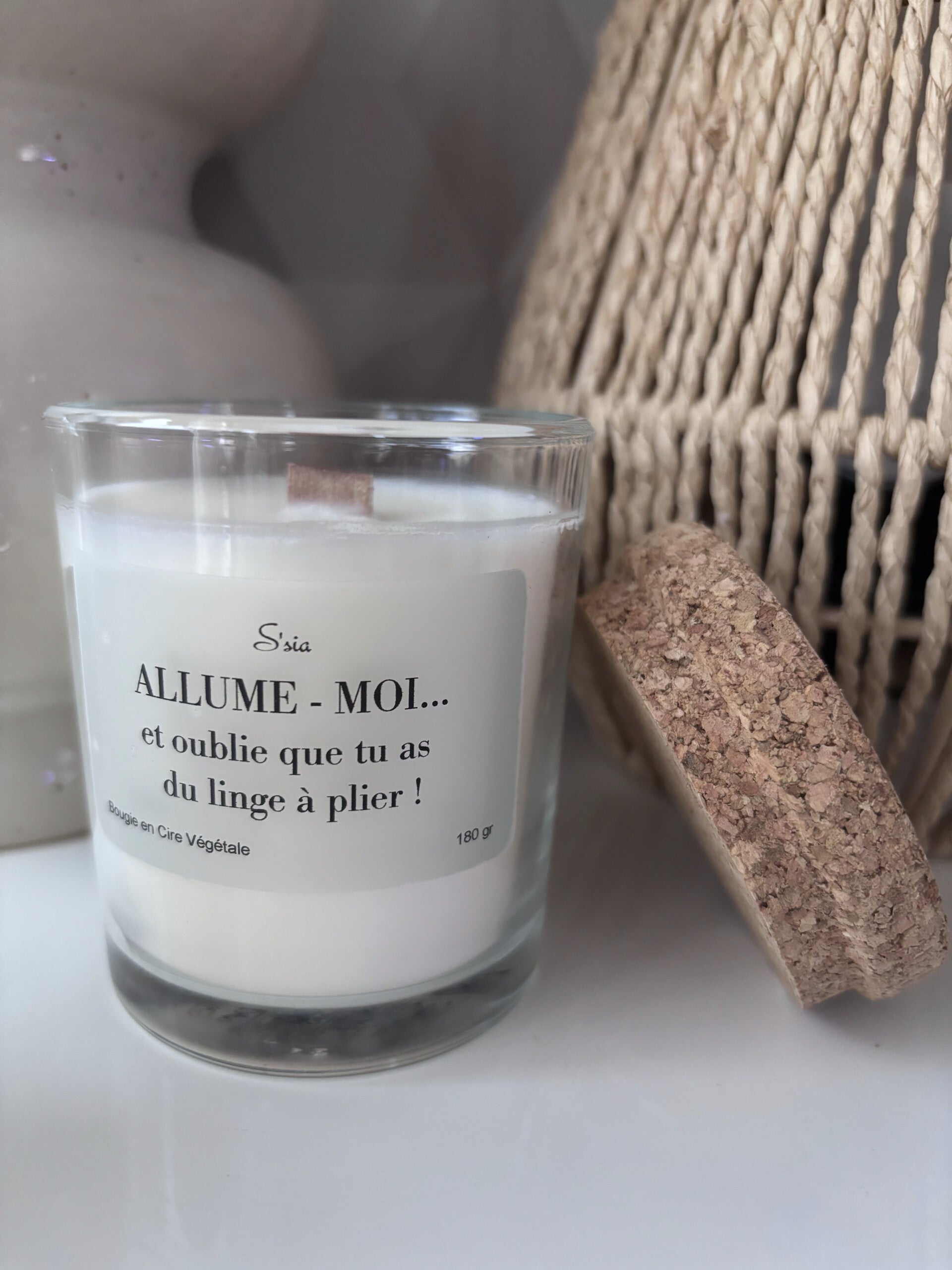 Bougie Message "Allume-moi..." Pain d'épices