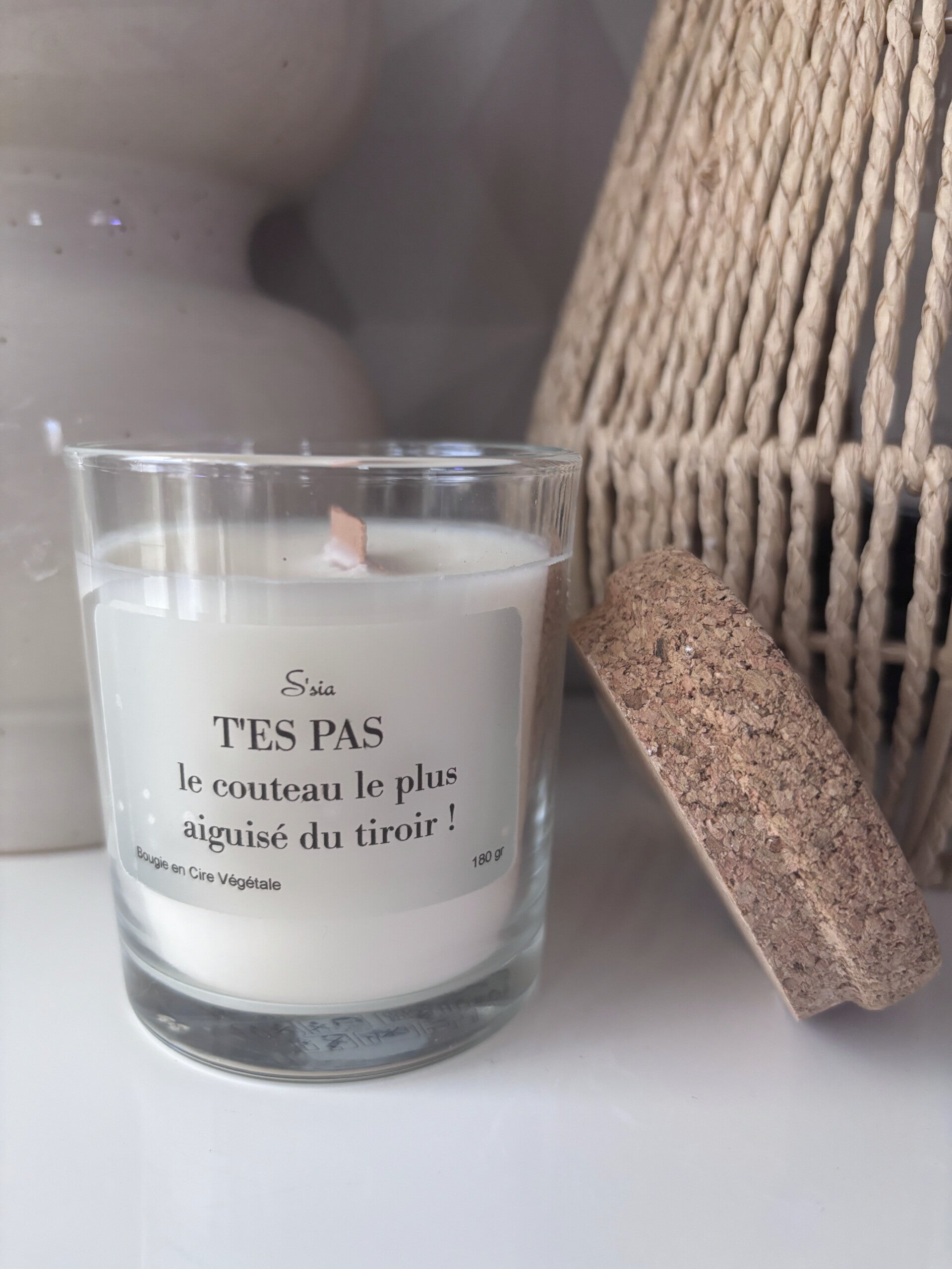 Bougie Message "T'es pas..." Pain d'épices