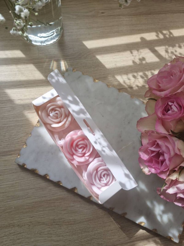 3-Color Rose Candle Gift Set