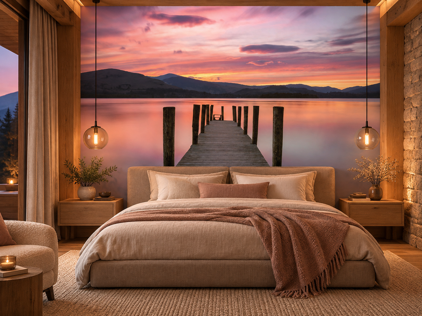 MU1273 - Quai sur un Lac au Coucher de Soleil