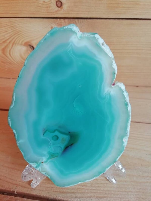 Natuurlijke en gekleurde agaat schijf 9-11cm