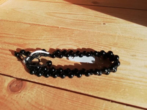 Zwarte agaat armband verstelbaar