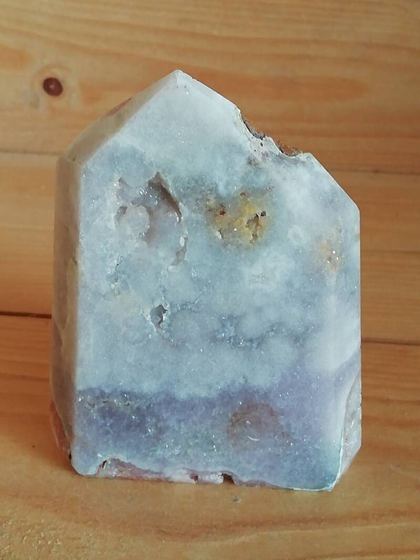 Roze 'amethist' chalcedoon punt 82x60x24mm