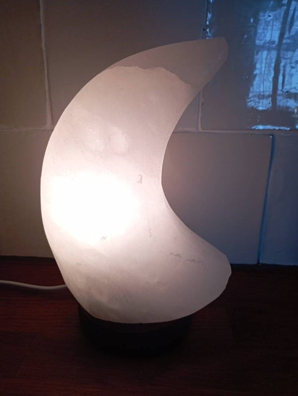 Witte zoutlamp Maan 1,8kg 20cm