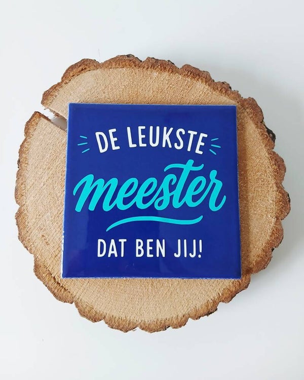 Tegeltje "De leukste meester dat ben jij!"