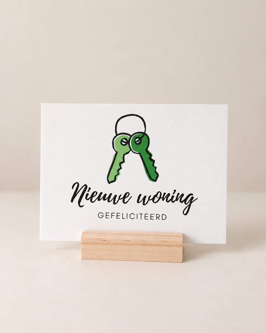 Wenskaart Nieuwe woning – Gefeliciteerd | Groene sleutels