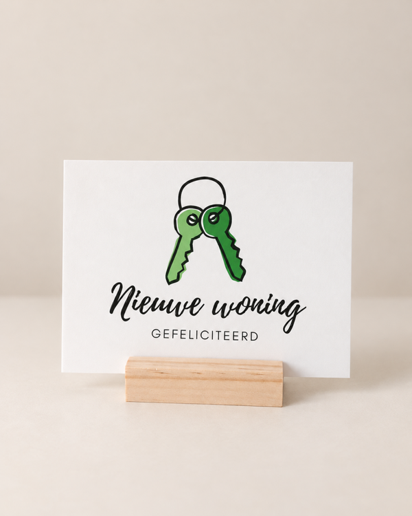 Wenskaart Nieuwe woning – Gefeliciteerd | Groene sleutels