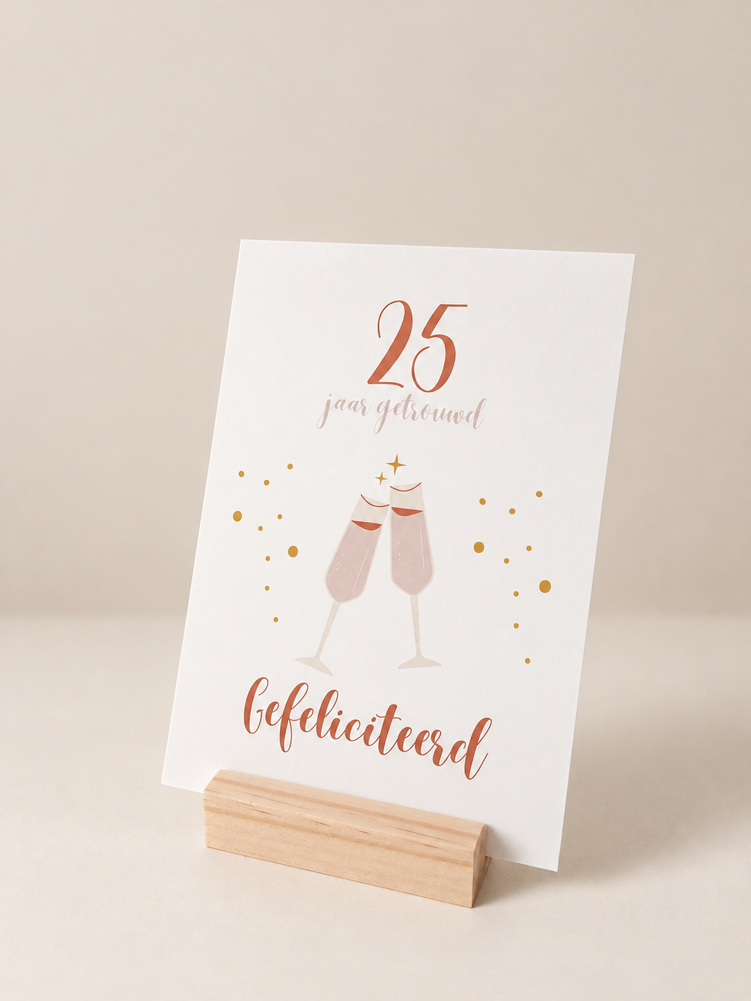 Wenskaart 25 jaar getrouwd – Zilveren huwelijk