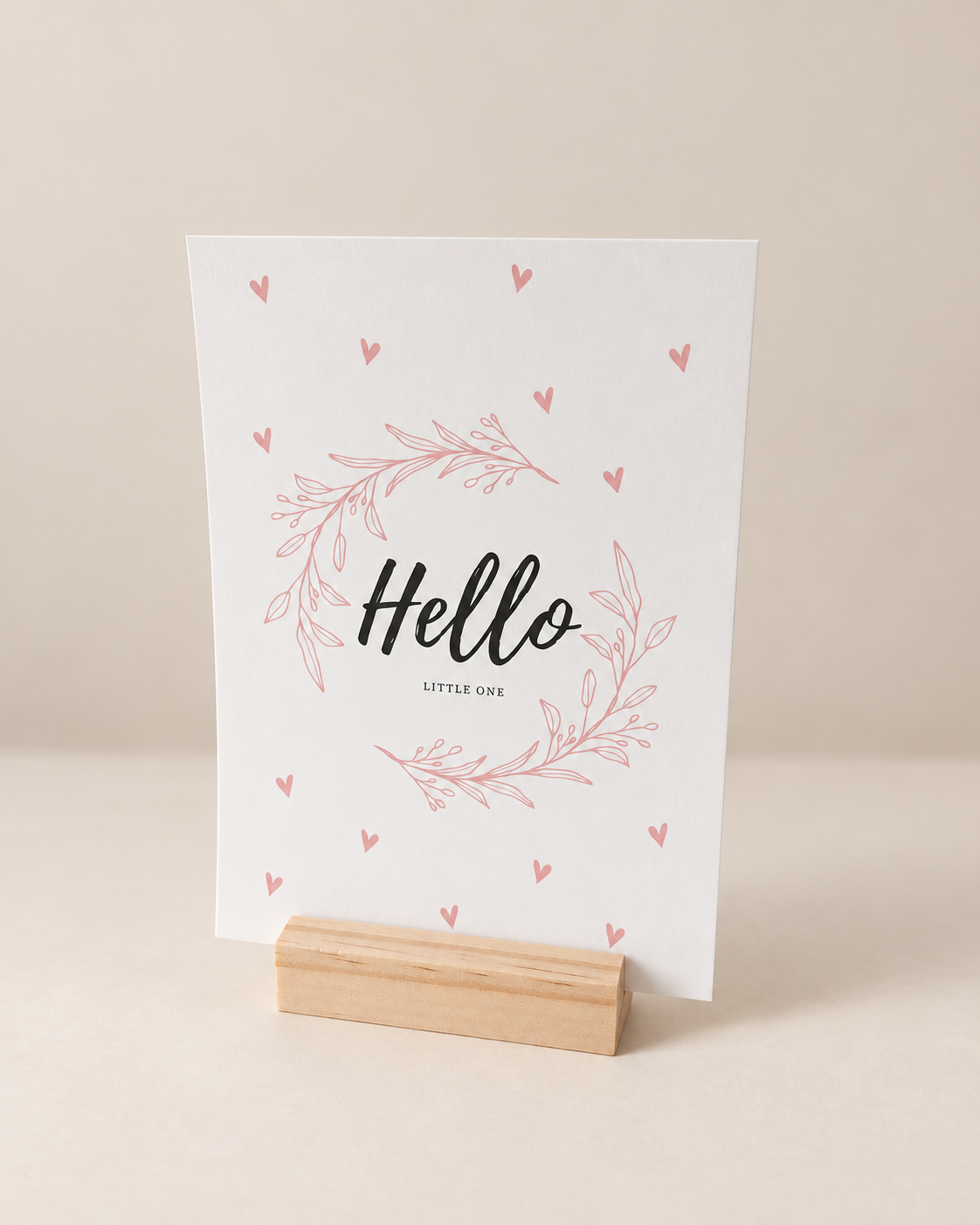 Geboortekaart  – Hello Little One roze