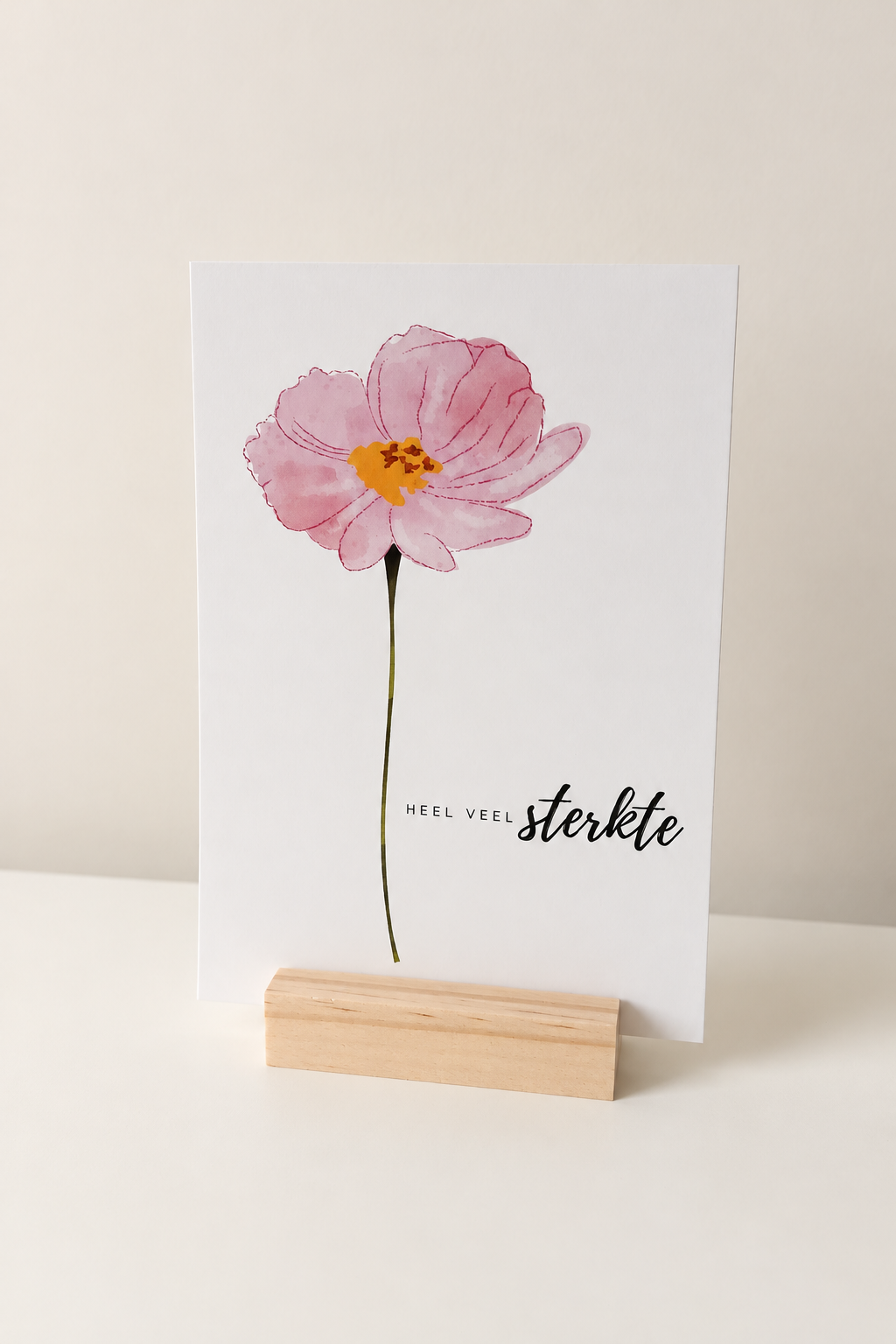 Condoleance Heel veel sterkte – Roze bloem