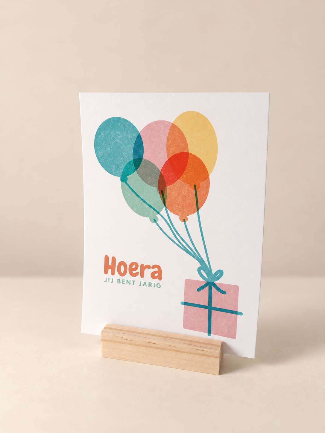 Wenskaart - Hoera, jij bent jarig! Met ballonnen