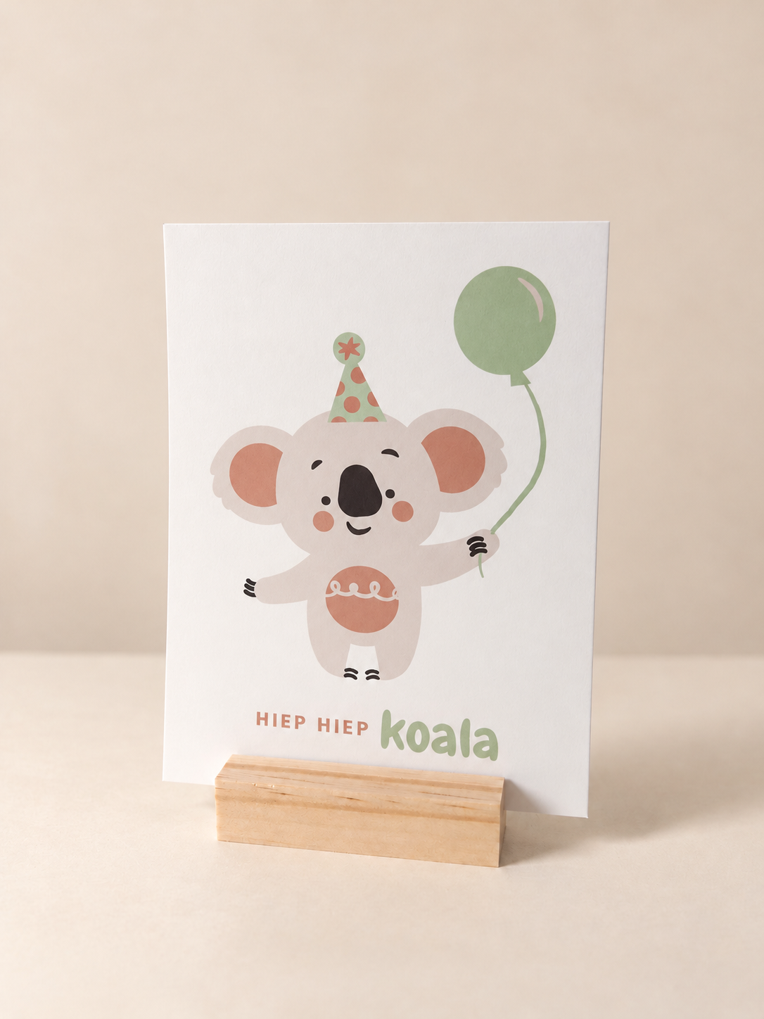 Wenskaart Koala – Hiep Hiep Koala