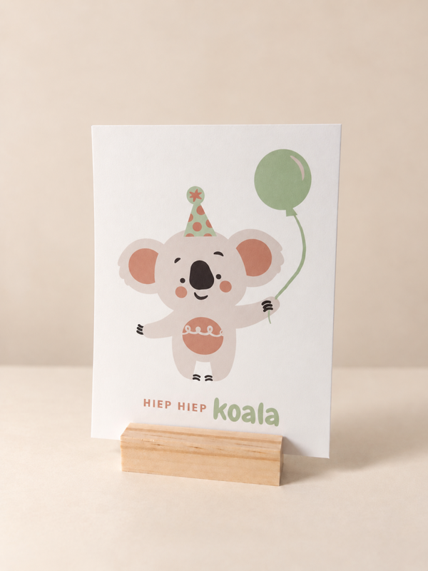 Wenskaart Koala – Hiep Hiep Koala