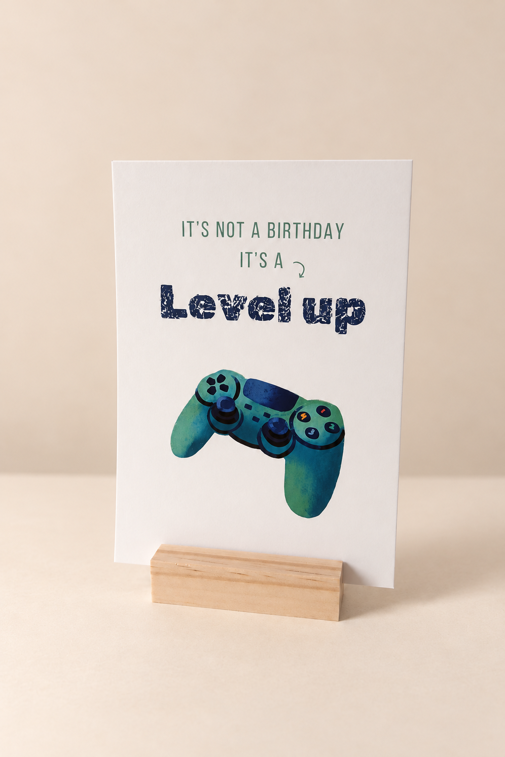 Verjaardagskaart Gamer – Level Up