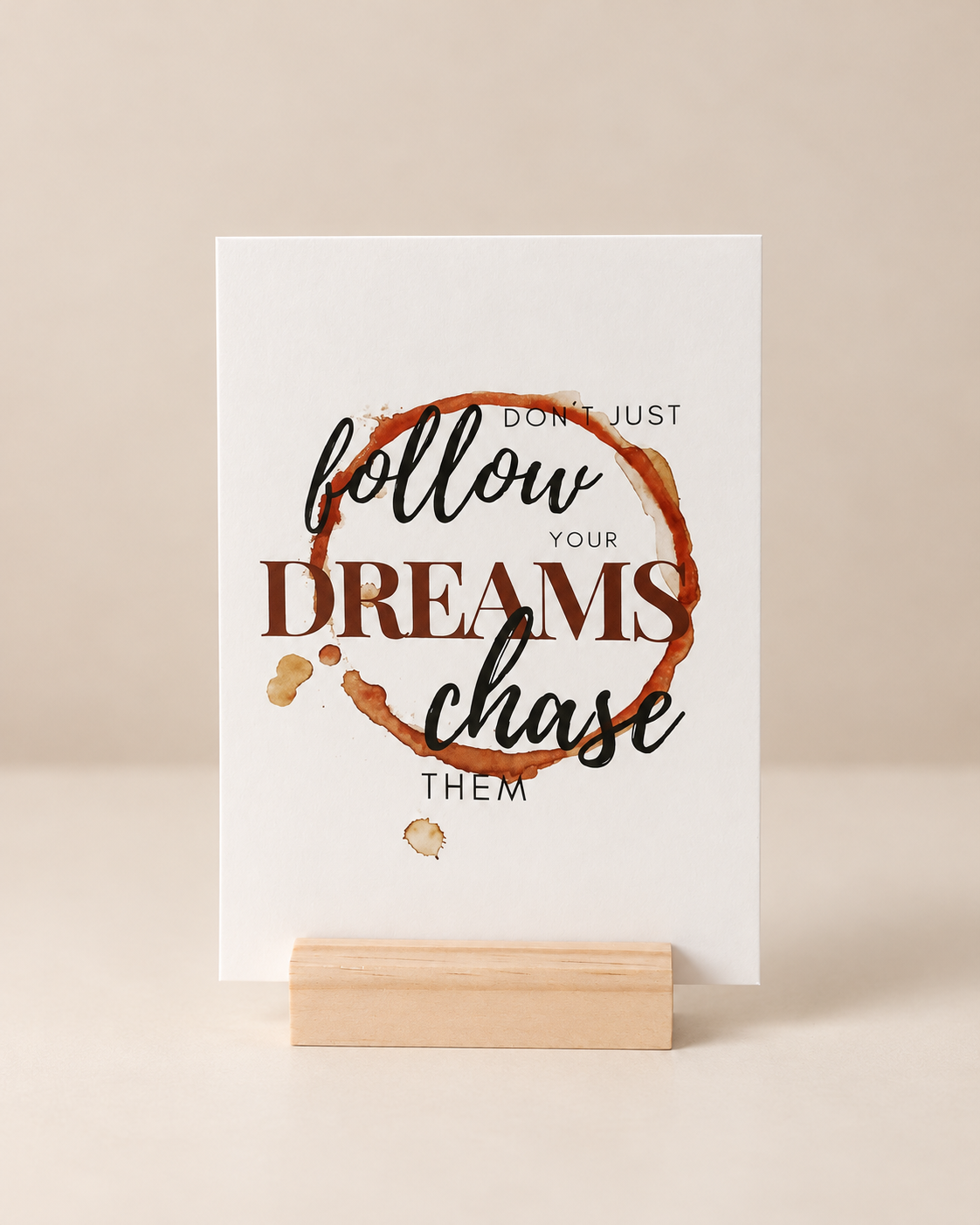 Wenskaart Follow your dreams – Inspirerende Kaart
