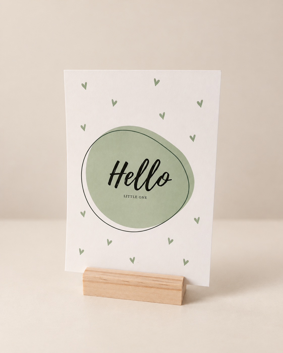 Geboortekaart - Hello Little One groen