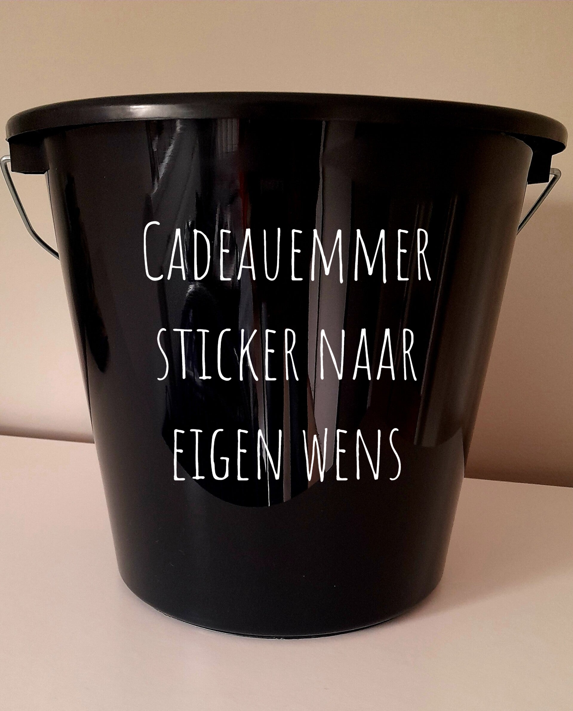 Cadeau-emmer sticker naar eigen wens - 5 liter
